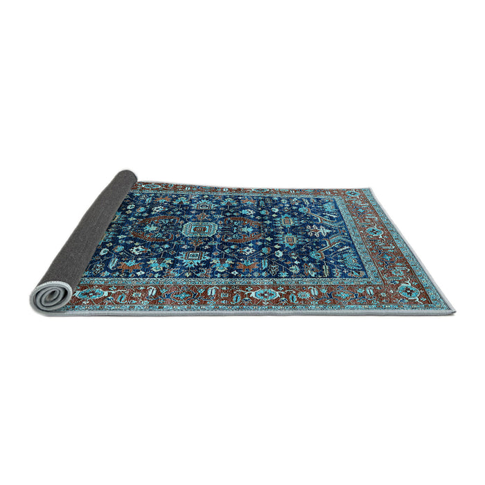 Sideview of Oriental Light Blue Industrial Rug, urb2364lblu