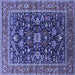 Square Oriental Blue Industrial Rug, urb2364blu