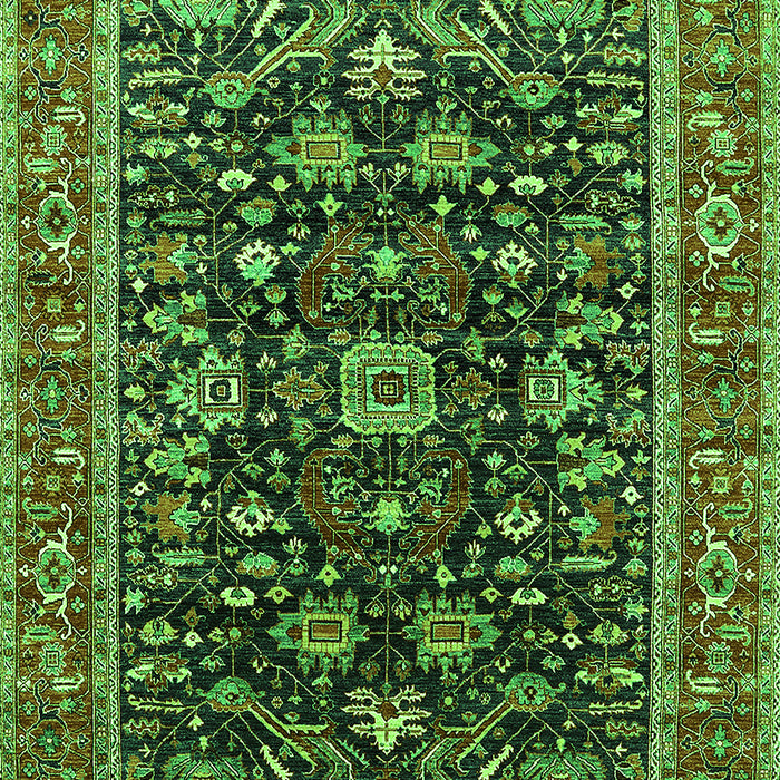 Machine Washable Oriental Green Industrial Area Rugs, wshurb2364grn