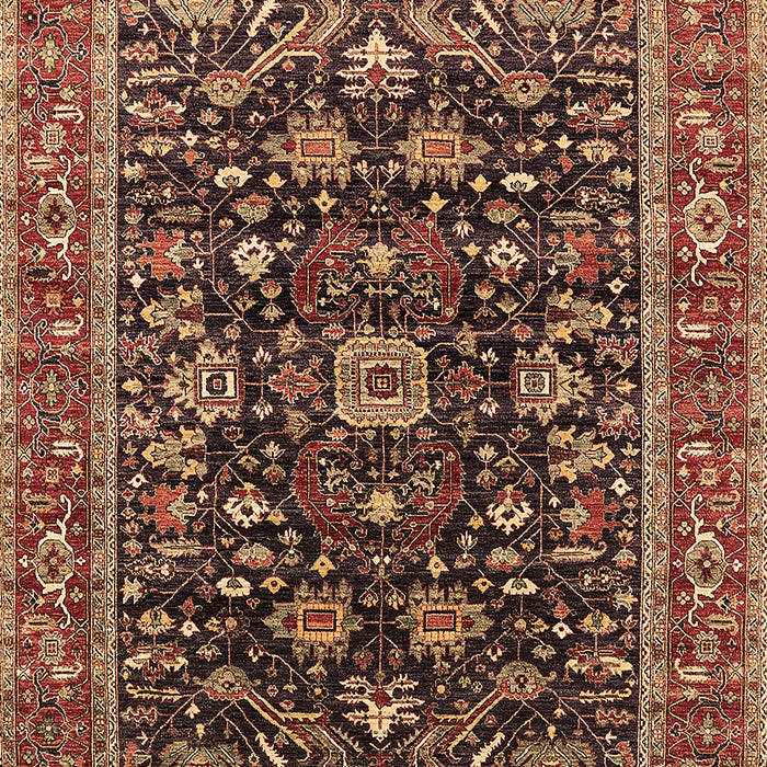 Machine Washable Oriental Brown Industrial Rug, wshurb2364brn