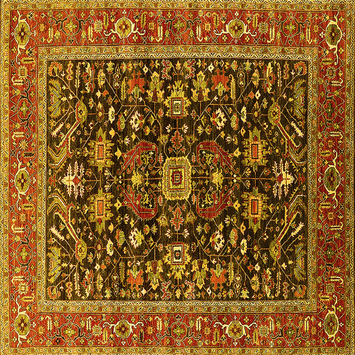 Square Oriental Yellow Industrial Rug, urb2364yw