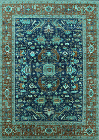 Oriental Turquoise Industrial Rug, urb2364turq