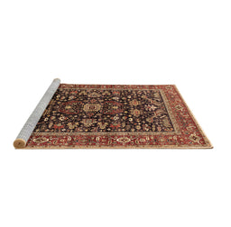 Sideview of Machine Washable Oriental Brown Industrial Rug, wshurb2364brn