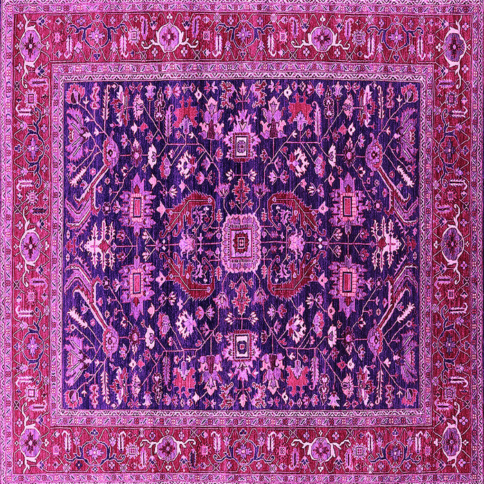 Square Machine Washable Oriental Pink Industrial Rug, wshurb2364pnk