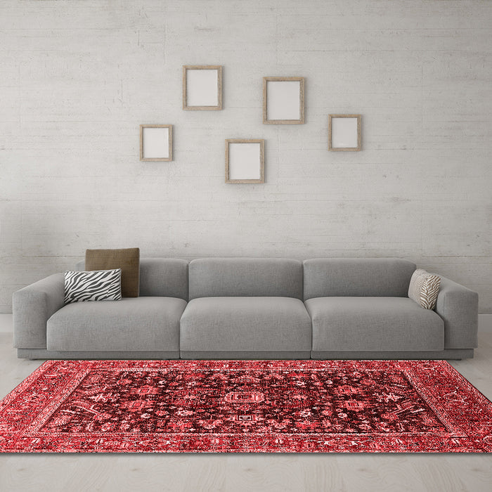Industrial Red Washable Rugs