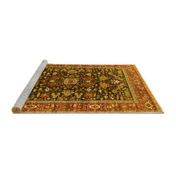 Sideview of Machine Washable Oriental Yellow Industrial Rug, wshurb2364yw