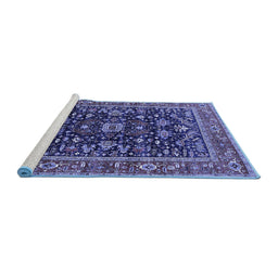 Sideview of Machine Washable Oriental Blue Industrial Rug, wshurb2364blu