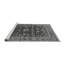 Sideview of Machine Washable Oriental Gray Industrial Rug, wshurb2364gry