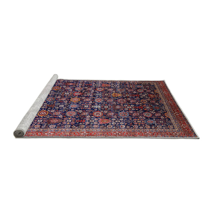 Sideview of Machine Washable Industrial Modern Plum Purple Rug, wshurb2365