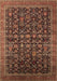 Machine Washable Oriental Brown Traditional Rug, wshurb2365brn