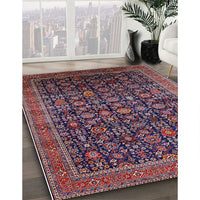 Mid-Century Modern Plum Purple Oriental Rug, urb2365