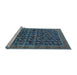 Sideview of Machine Washable Oriental Light Blue Traditional Rug, wshurb2365lblu