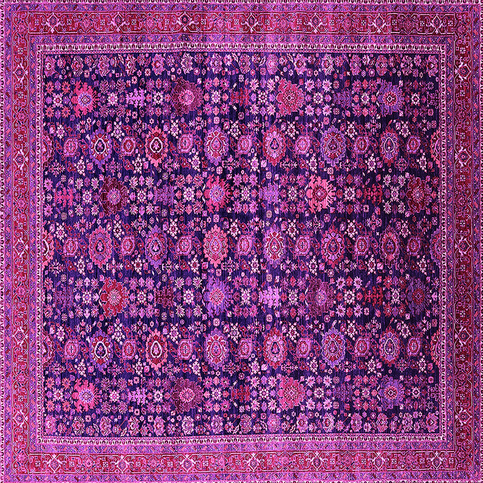 Square Machine Washable Oriental Pink Traditional Rug, wshurb2365pnk