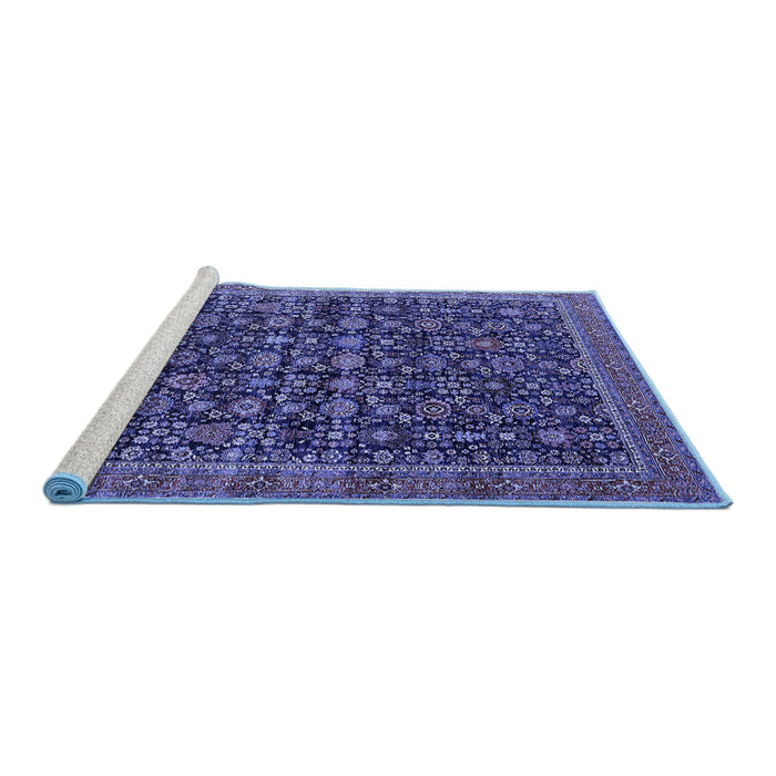Sideview of Machine Washable Oriental Blue Traditional Rug, wshurb2365blu