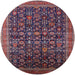 Round Machine Washable Industrial Modern Plum Purple Rug, wshurb2365