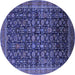 Round Oriental Blue Traditional Rug, urb2365blu
