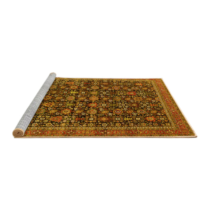 Sideview of Machine Washable Oriental Yellow Traditional Rug, wshurb2365yw