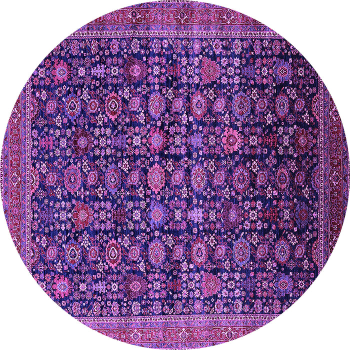 Round Oriental Purple Traditional Rug, urb2365pur