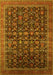 Machine Washable Oriental Yellow Traditional Rug, wshurb2365yw