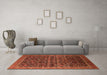 Machine Washable Oriental Orange Traditional Area Rugs in a Living Room, wshurb2365org