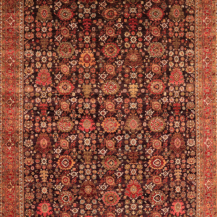 Machine Washable Oriental Orange Traditional Area Rugs, wshurb2365org