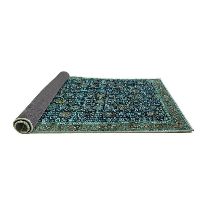 Sideview of Oriental Turquoise Traditional Rug, urb2365turq