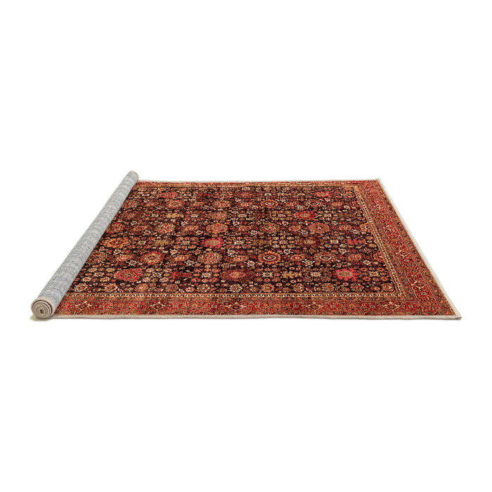 Sideview of Machine Washable Oriental Orange Traditional Area Rugs, wshurb2365org