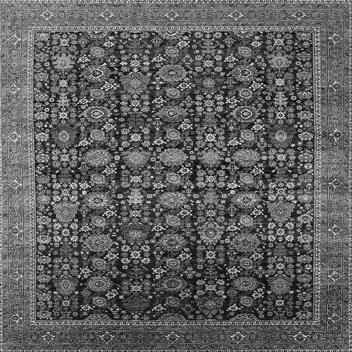 Square Machine Washable Oriental Gray Traditional Rug, wshurb2365gry