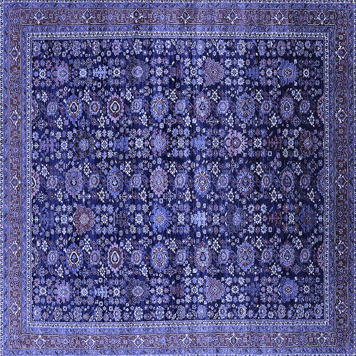 Square Oriental Blue Traditional Rug, urb2365blu