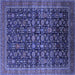 Square Oriental Blue Traditional Rug, urb2365blu