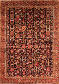 Oriental Orange Traditional Rug, urb2365org