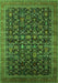 Machine Washable Oriental Green Traditional Area Rugs, wshurb2365grn