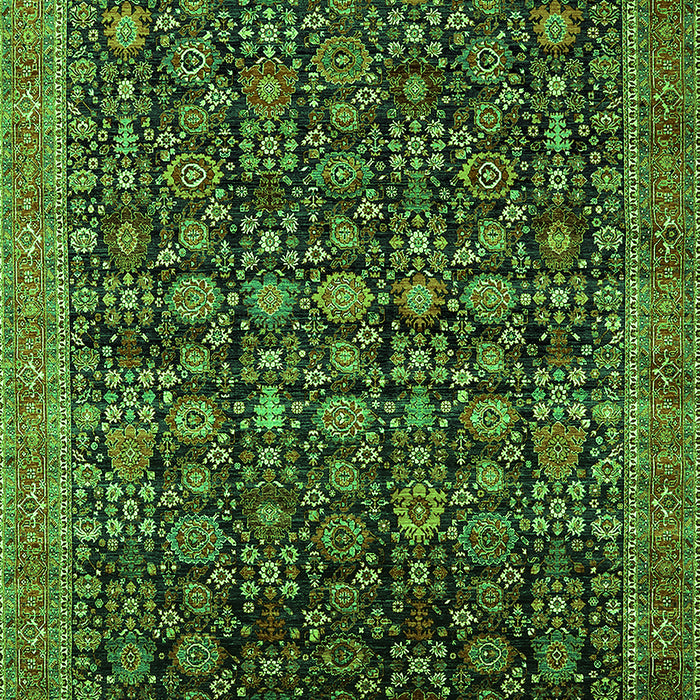 Machine Washable Oriental Green Traditional Area Rugs, wshurb2365grn
