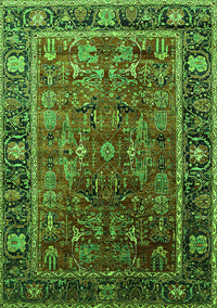 Oriental Green Traditional Rug, urb2366grn