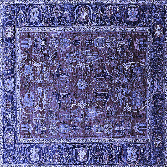 Square Oriental Blue Traditional Rug, urb2366blu
