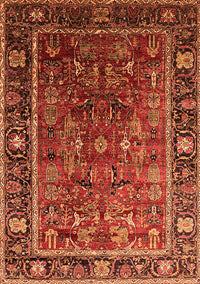 Oriental Orange Traditional Rug, urb2366org