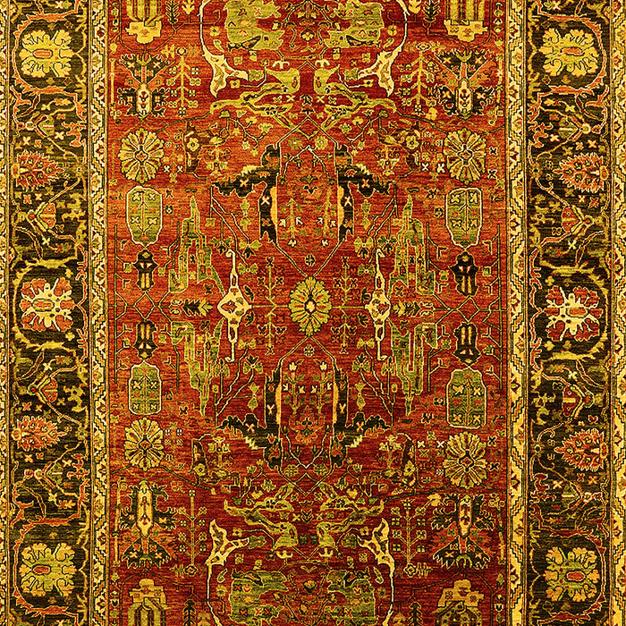Machine Washable Oriental Yellow Traditional Rug, wshurb2366yw