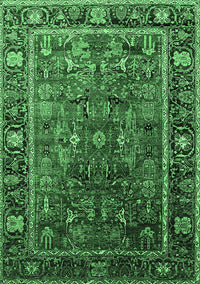 Oriental Emerald Green Traditional Rug, urb2366emgrn