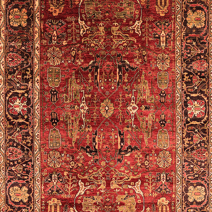 Machine Washable Oriental Orange Traditional Area Rugs, wshurb2366org
