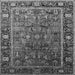 Square Machine Washable Oriental Gray Traditional Rug, wshurb2366gry