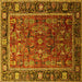 Square Oriental Yellow Traditional Rug, urb2366yw