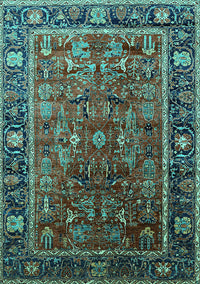 Oriental Turquoise Traditional Rug, urb2366turq