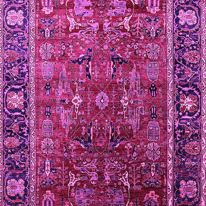 Machine Washable Oriental Pink Traditional Rug, wshurb2366pnk