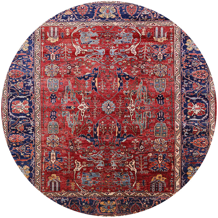 Round Machine Washable Industrial Modern Rosy Pink Rug, wshurb2366