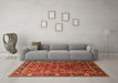 Machine Washable Oriental Orange Traditional Area Rugs in a Living Room, wshurb2366org