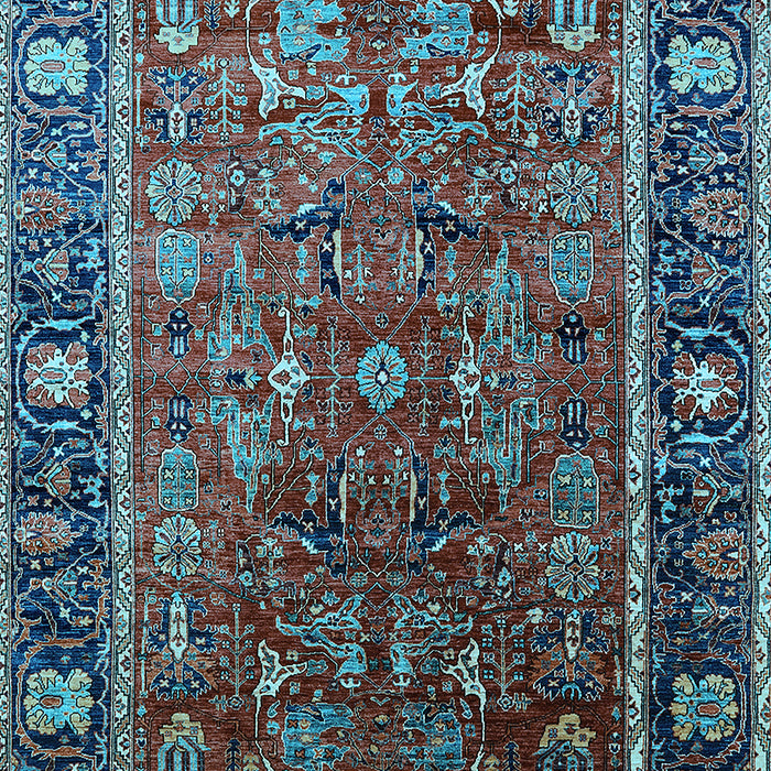 Oriental Light Blue Traditional Rug, urb2366lblu
