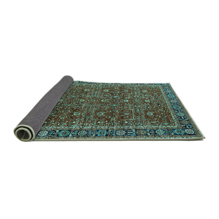 Sideview of Oriental Turquoise Traditional Rug, urb2367turq