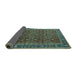 Sideview of Oriental Turquoise Traditional Rug, urb2367turq