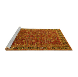 Sideview of Machine Washable Oriental Yellow Traditional Rug, wshurb2367yw