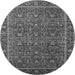 Round Oriental Gray Traditional Rug, urb2367gry